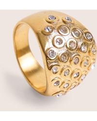 Public Desire - Gold Ring With Diamante Detail - Lyst