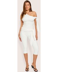 Public Desire - Knot Detail Tie Side Luxe Slinky Capri Pants White - Lyst