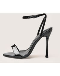 Public Desire - Soho Black Patent Barely There Strappy Stiletto Heels - Lyst