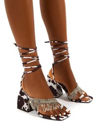 sparkle diamante lace up heels in rose gold
