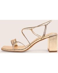 Public Desire - Taryn Gold Knotted Upper Block Heel Sandals - Lyst