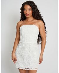 Public Desire - Lace Up Corset Bodice Textured Mini Dress - Lyst