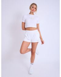 Public Desire - Kaiia Design Bubble Logo Sweat Shorts Off White & Rainbow - Lyst