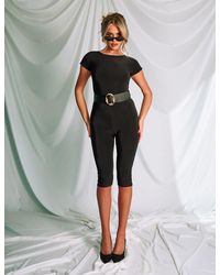 Public Desire - Backless Capri Pant Jumpsuit Black - Lyst