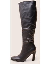 Public Desire - Acquilla Black Knee High Flared Heel Boots - Lyst