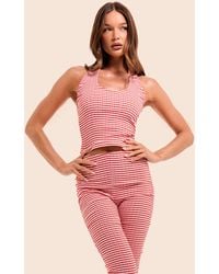 Public Desire - Halterneck Gingham Crop Top Red And White - Lyst
