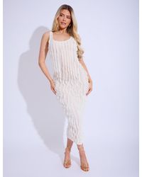 Public Desire - Ruffled Detail Maxi Dress Cream - Lyst