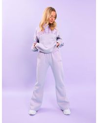 Public Desire - Kaiia Logo Wide Leg Sweat Pants Lilac - Lyst