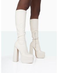 White Knee-high boots for Women | Lyst