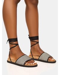 Public Desire - Super Yacht Black Patterned Lace Up Sandal - Lyst