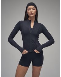 Public Desire - Kaiia Sculpt Long Sleeve Zip Through Fitted Jacket Black - Lyst
