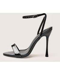Public Desire - Soho Black Patent Barely There Strappy Stiletto Heels - Lyst