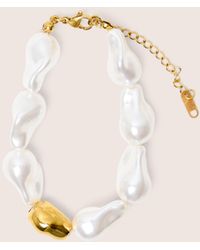Public Desire - Gold Plated Adjustable Pearl Bracelet - Lyst