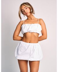 Public Desire - Spaghetti Strap Balloon Crop Top Co Ord White - Lyst