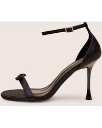 Public Desire - Novie Black Ankle Strap Bow Detail Heels - Lyst