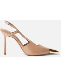 Public Desire - Reset Nude Patent Sling Back Toe Cap High Heel - Lyst