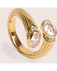 Public Desire - Open Wrap Around Ring With Diamante Detail - Lyst