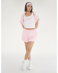 Public Desire - Kaiia Star Bubble Logo Sweat Shorts Baby Pink - Lyst