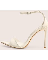 Public Desire - Kelisa White Pu Pointed Toe Barely There Stiletto High Heels - Lyst