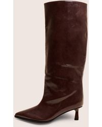 Public Desire - Lola Brown Kitten Heel Knee High Boots - Lyst