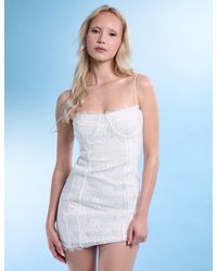 Public Desire - Lace Corset Detail Mini Dress White - Lyst