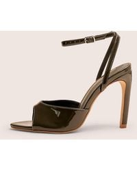 Public Desire - Caught On Olive Peep Toe Curved High Heel - Lyst