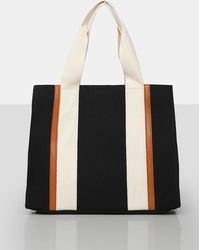 Public Desire - The Maia Black Canvas Beach Tote Bag - Lyst