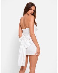 Public Desire - Bow Back Detail Bandeau Mini Dress White - Lyst