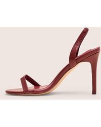 Public Desire - Barely Wide Fit Burgundy Pu Round Toe Slingback Stiletto Heels - Lyst