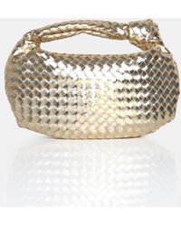 Public Desire The Trackstar Metallic Silver Studded Mirror Zip Detail  Handbag