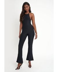 Public Desire - Tie Back Luxe Slinky Jumpsuit Black - Lyst