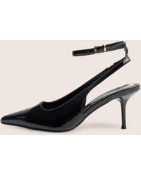 Public Desire - Louis Black Ankle Strap Court Mid Heels - Lyst