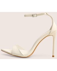 Public Desire - Kelisa White Pu Pointed Toe Barely There Stiletto High Heels - Lyst
