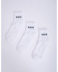 Public Desire - Pack Of Three Kaiia Logo Socks White & Black - Lyst