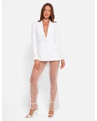 Public Desire - Sheer Embellished Flared Trousers White - Lyst
