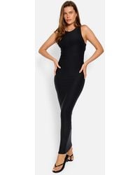 Public Desire - Cross Over Back Detail Luxe Slinky Maxi Dress Black - Lyst