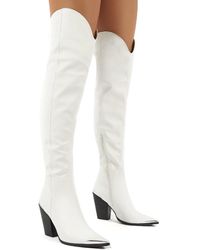 white thigh boots