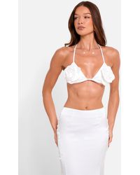 Public Desire - Bralet Top With Floral Corsage White - Lyst