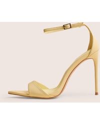 Public Desire - Kelisa Lemon Pu Pointed Toe Barely There Stiletto High Heels - Lyst
