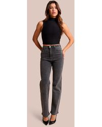 Public Desire - Straight Leg Stretch Stud Detail Black Jeans - Lyst