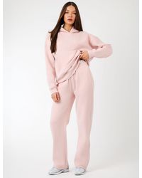 Public Desire - Kaiia Label Logo Oversized Hoodie Dusty Pink - Lyst