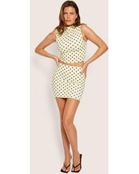 Public Desire - Luxe Slinky Polka Dot Mini Skirt Yellow And Brown - Lyst