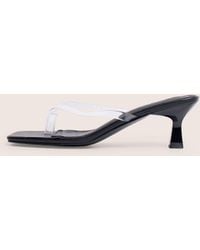 Public Desire - Everlast Black Perspex Thong Flip Flop Heels - Lyst