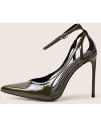 Public Desire - Allegedly Khaki Patent Cut Out Detail Ankle Strap Court Shoes - Lyst