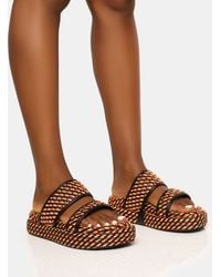 Public Desire - Cierra Multi Double Strap Patterned Platform Sandal - Lyst