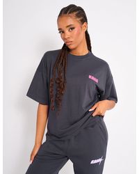 Public Desire - Kaiia Star Ombre Graphic Oversized Tee Charcoal - Lyst