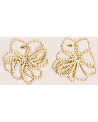Public Desire - Beaded Flower Earrings Beige - Lyst