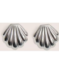 Public Desire - Shell Detail Earrings Silver - Lyst