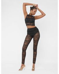 Public Desire - Lace High Waist Leggings Black - Lyst