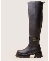 Public Desire - Zelda Black Pocket And Zip Detail Over The Knee Boots - Lyst